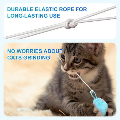 Remote Control Door Hanging Cat Toy with 3 Plush Mice