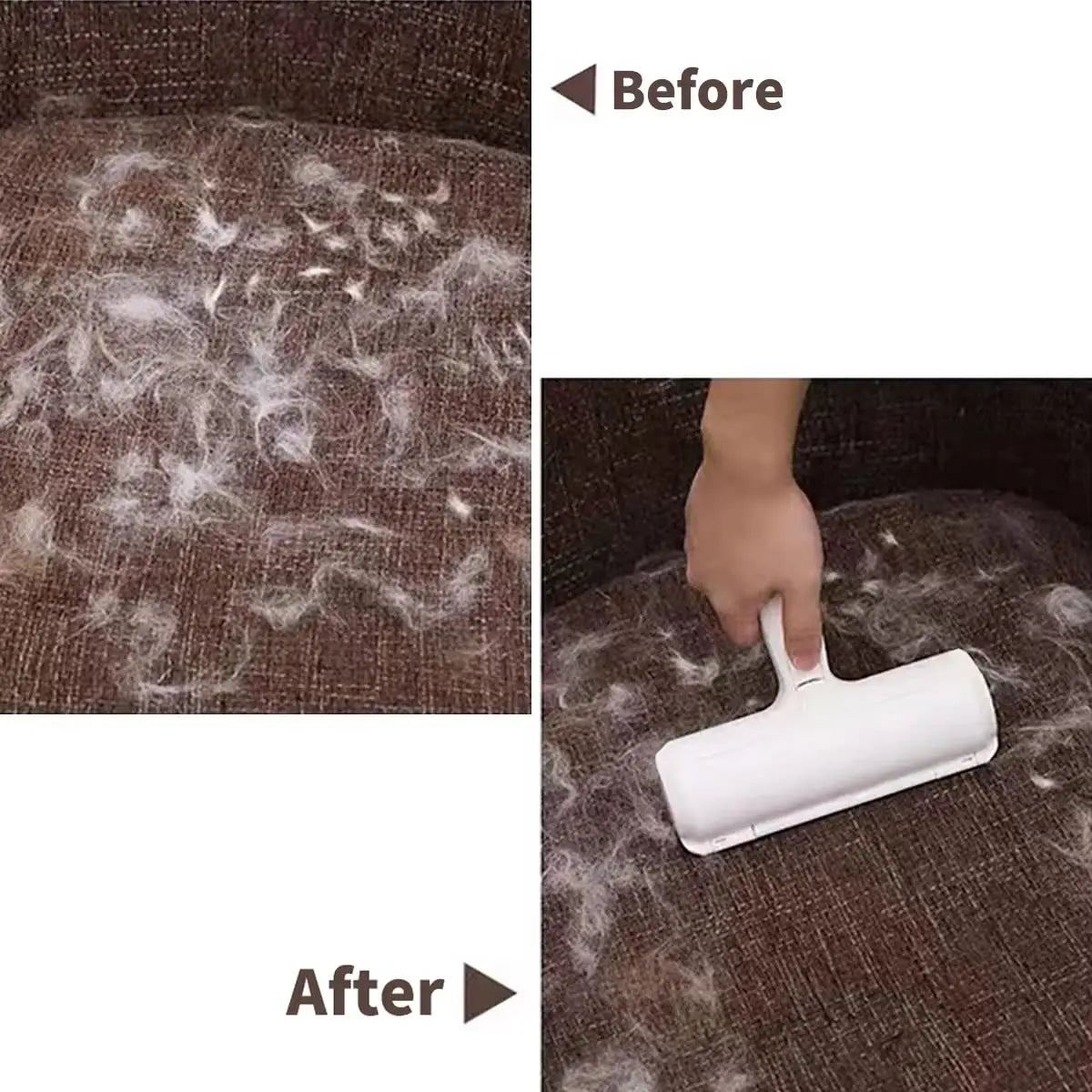 Pet Hair Remover Roller with Self-Cleaning Base - Effective Tool for Dog and Cat Fur Removal from Furniture