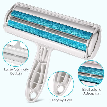 Pet Hair Remover Roller with Self-Cleaning Base - Effective Tool for Dog and Cat Fur Removal from Furniture
