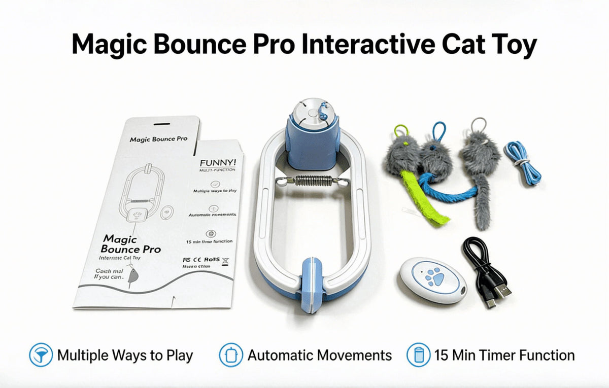 Remote Control Door Hanging Cat Toy with 3 Plush Mice